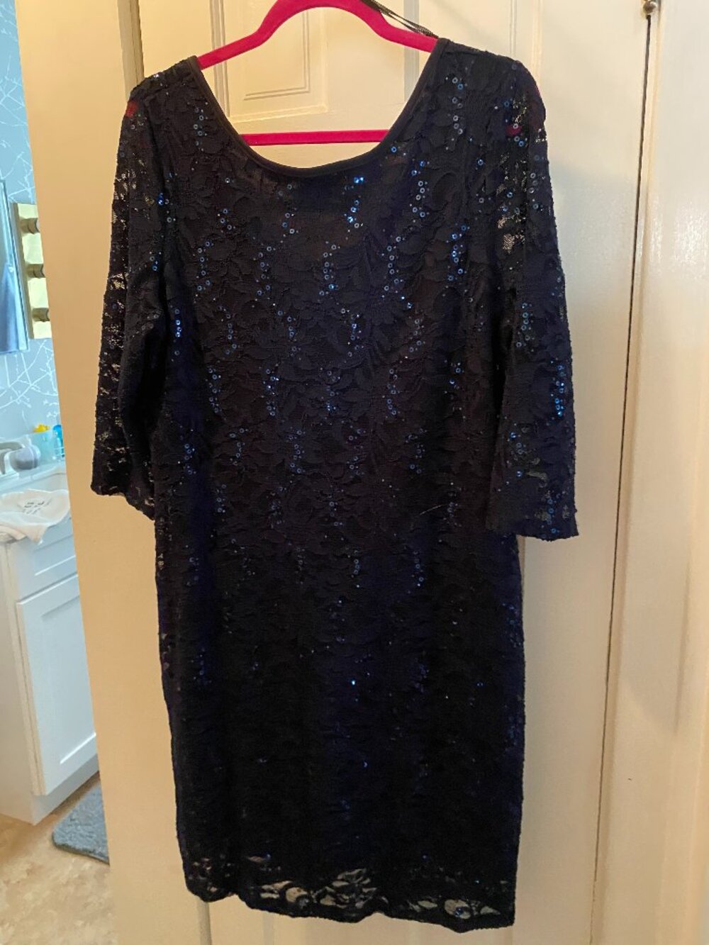 Black Navy Sequin Dress